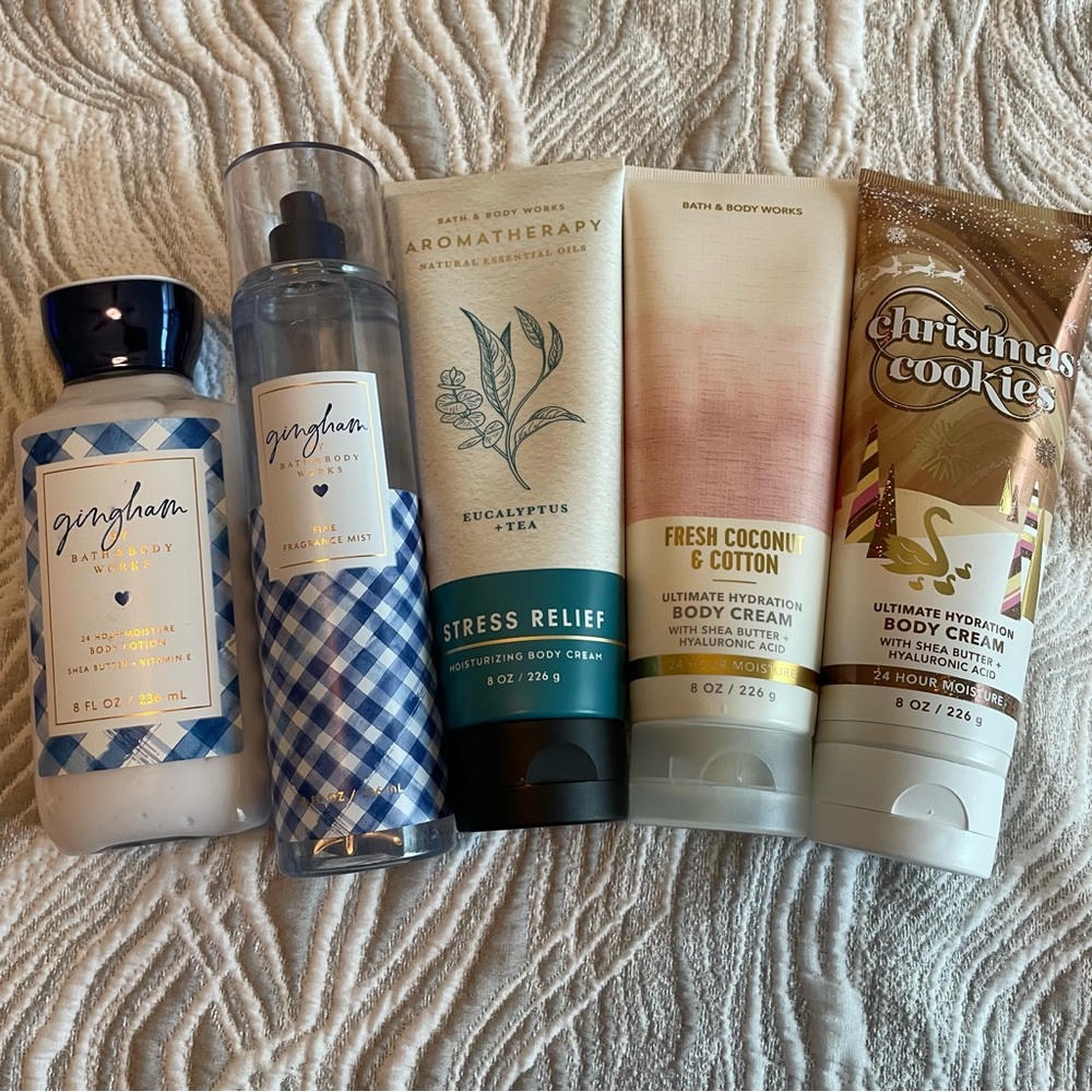 Bath and Body Works Bundle of Body Creams, Lotion, and Spray